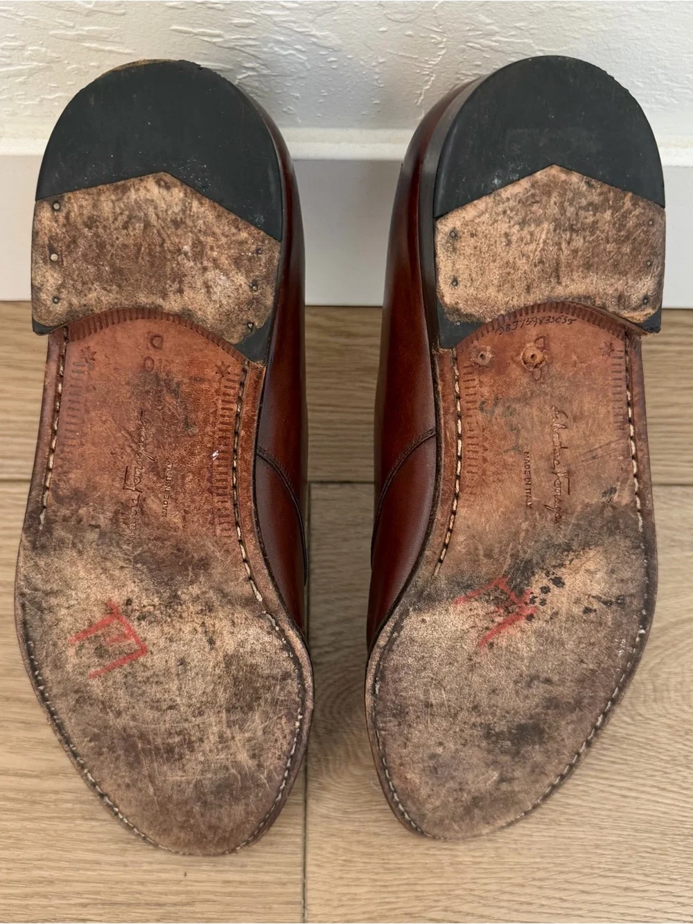 Salvatore Ferragamo Men's Brown Leather Single Monk Strap Dress Shoes